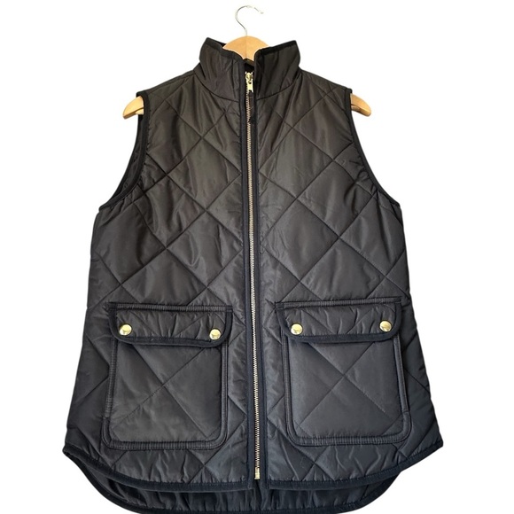 J. Crew Jackets & Blazers - J. Crew Black Quilted Vest with Gold Accents